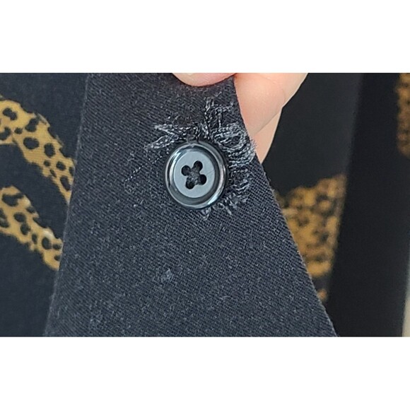 The Kooples Paris Mens M Relaxed Button Up Short Sleeve Leopard Print Shirt - Picture 6 of 9